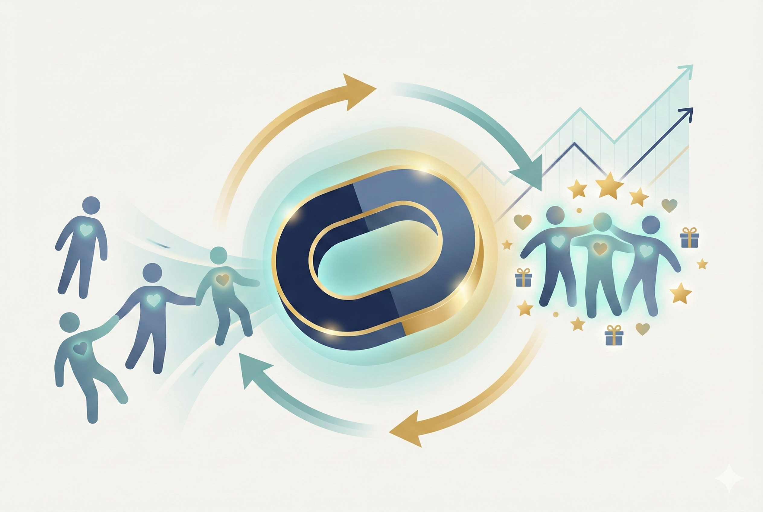 Conceptual Illustration of B2B Retention Showing Customer Journey and Client Engagement